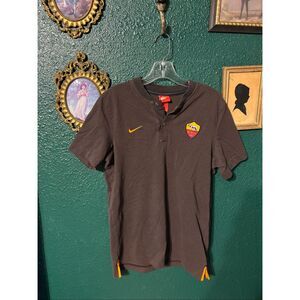 Nike AS Roma Modern Grand Slam Authentic Polo S/S Brown Orange Sz Medium